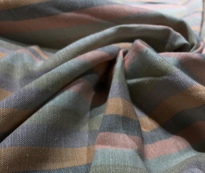 100% Cotton Poplin 58" 6 Color pastel stripe pink, blue ,green ,lilac ,peach and grey [17562]