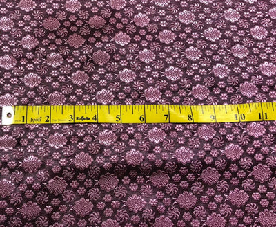 Silk Brocade fabric mulberry color with small self color motifs [17557]