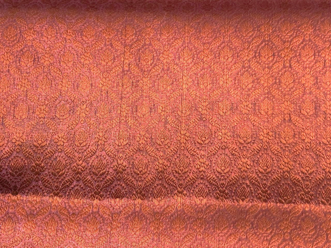 Silk Brocade fabric 44"two tone pink lavender floral jacquard motifsBRO1068[4]