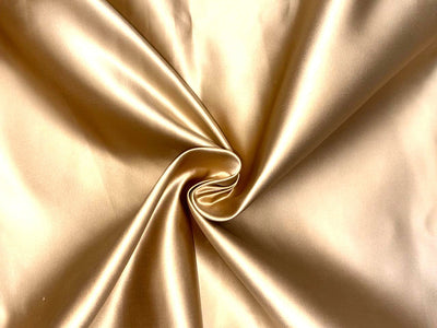 100% SILK DUTCHESS SATIN 48 momme light  fawn gold 54" wide [18376]