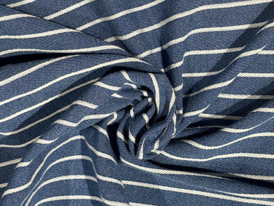 Denim 100% Cotton Yarn Dyed Stripes Woven with a classic twill weave [17763]