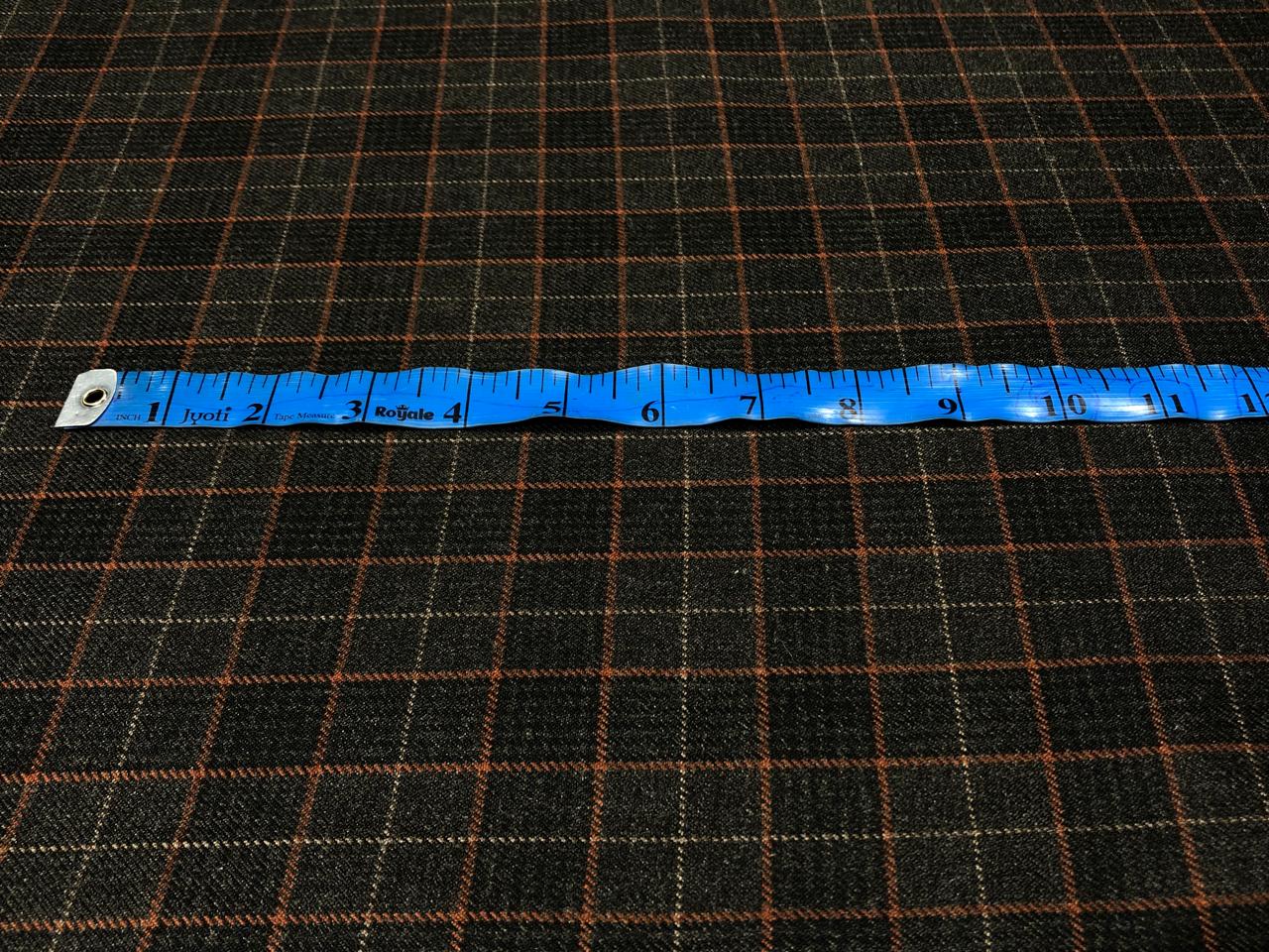 Tweed Suiting Blended With Viscose 58" wide plaids olive and tan [17602]