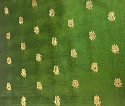 100% PURE Silk Brocade fabric with tiny floral motifs in gold available in 3 shades BRO1101[3/4/5]