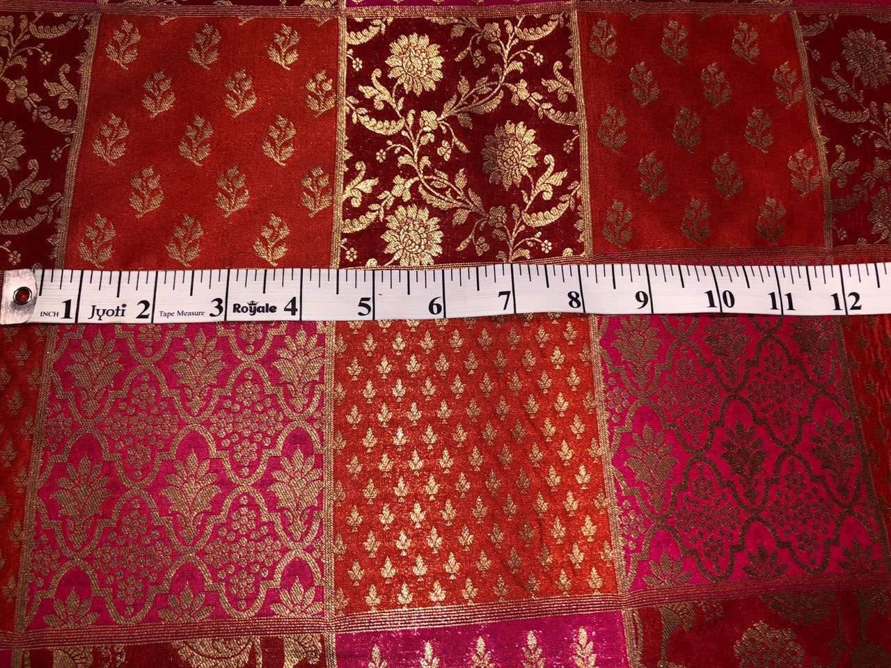 Silk Brocade fabric multi colour jacquard 44" wide BRO1071 available in 8 different color combinations[BRO1071[1-8]]
