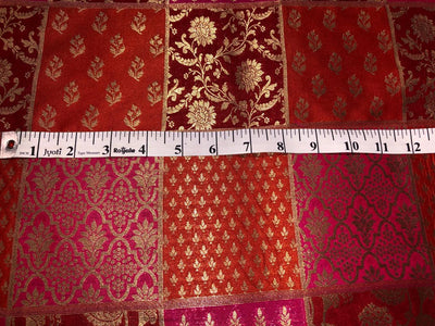 Silk Brocade fabric multi colour jacquard 44" wide BRO1071 available in 8 different color combinations[BRO1071[1-8]]
