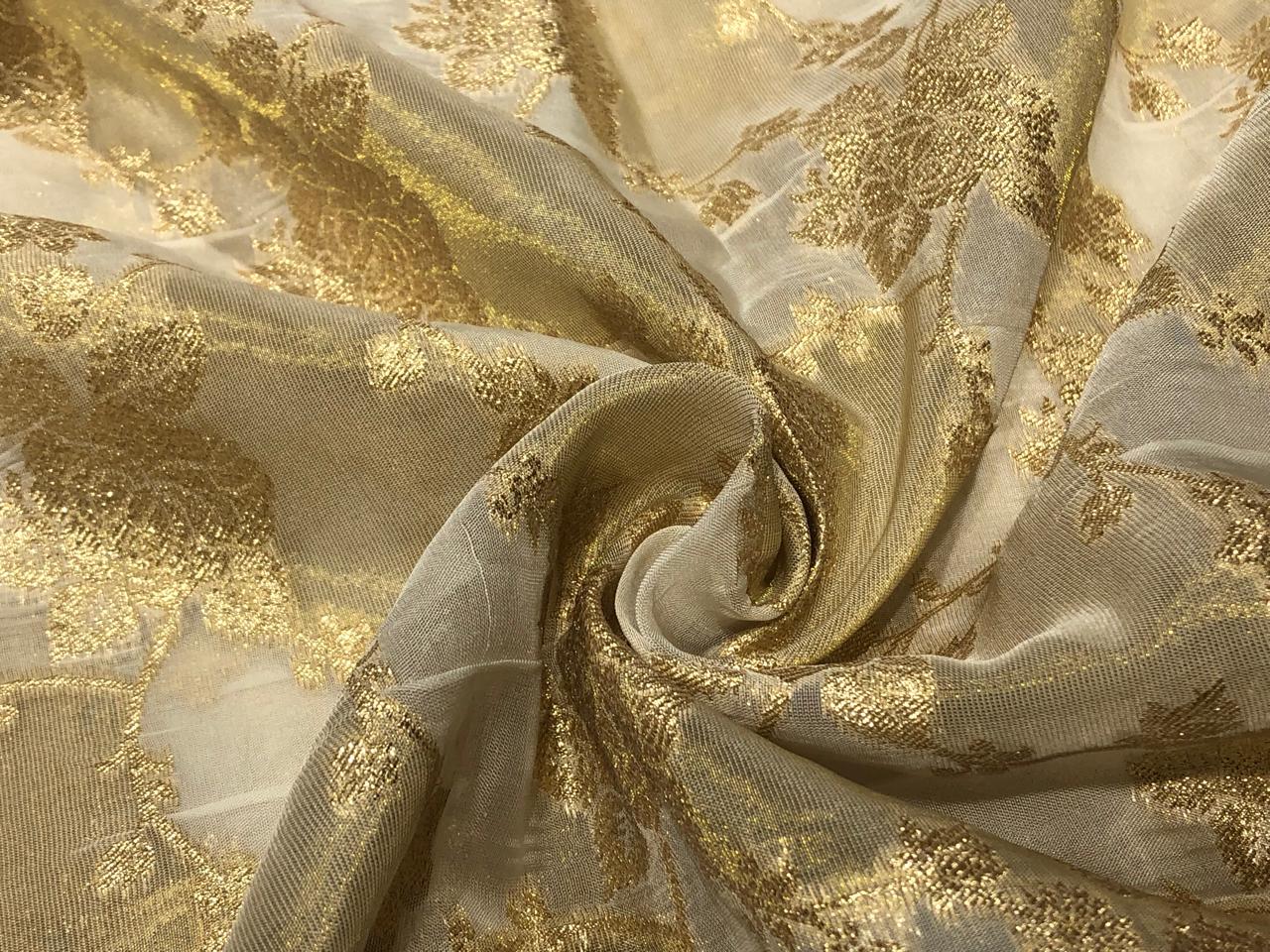 NYLON tissue with jacquard fabric  44"~wide available in 2 designs floral vines and geometric paisleys [17172/73]