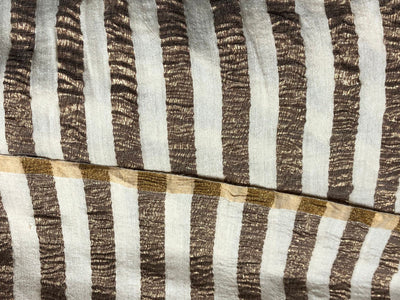 SILK  Crushed MUGA SILK TISSUE STRIPES available in 2 colors  ANTIQUE GOLD and SILVER