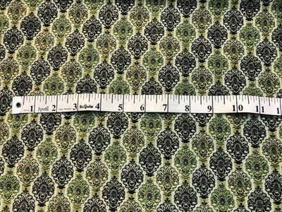 Silk Brocade fabric floral motifs available in 2 colors yellow and green 58" wide BRO1094[1/2]