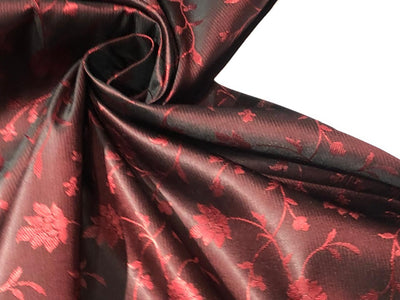 Silk Brocade  fabric~ satin 44" wide   jacquard available in 2 colors wine black and green black BRO102[1]/bro997[1/2]