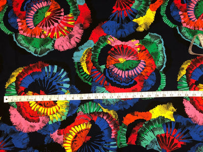 100% Cotton navy with bright colors abstract print 56" wide [18343]