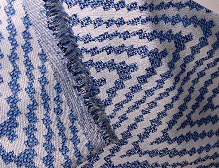 100% Cotton jacquard herringbone Fabric 58" wide available in two colors blue and mustard[13007/08] (Copy)