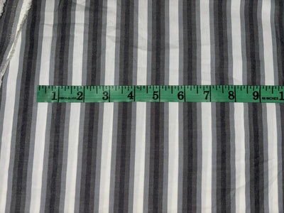 COTTON SHIRTING FABRIC-58" WIDE available in 3 styles multi blue plaids/blue pin stripes and grey stripes