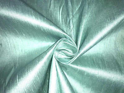 100% PURE SILK DUPIONI FABRIC MINT color 44" wide WITH SLUBS MM127[1]