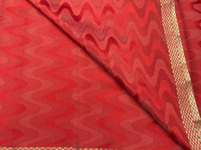 100% Silk Crepe Jacquard Fabric – Two-Tone Finish in Teal,Navy & Green/Burgundy & Red/Gold  44” Wide  16 Momme [18369/70/71]