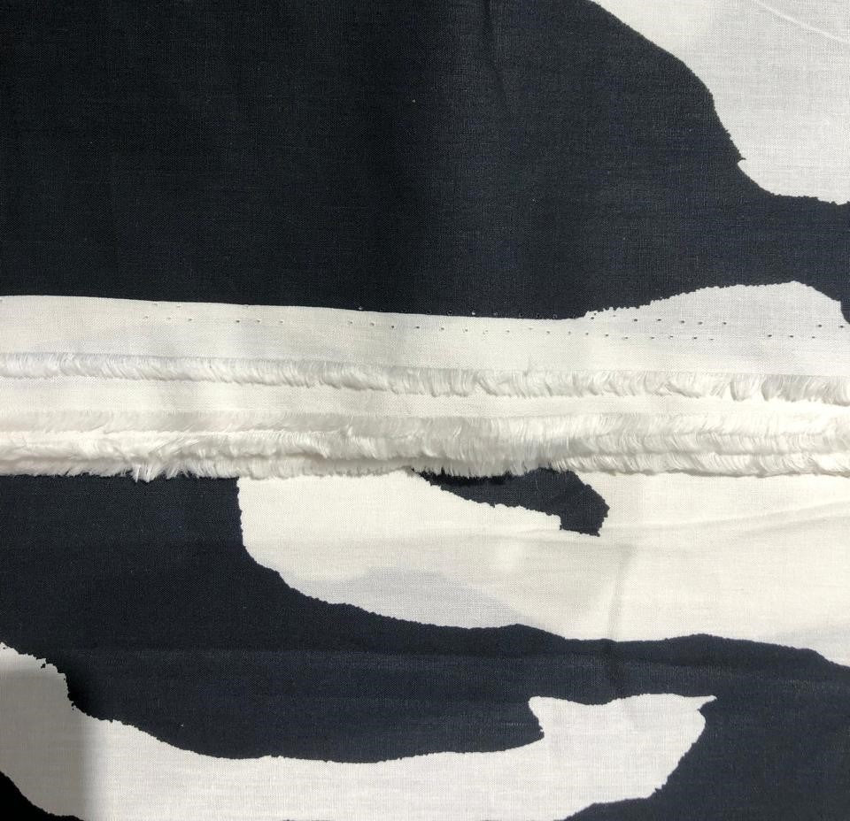 100% Cotton Poplin 58" wide black and ivory abstract print  [17624]