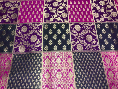 Silk Brocade fabric multi colour jacquard 44" wide BRO1071 available in 8 different color combinations[BRO1071[1-8]]