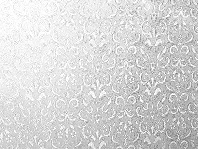 Silk Brocade fabric WHITE SELF  JACQUARD available in 4 DESIGNS GEOMETRIC FLORAL/FLORAL VINE/PAISLEY AND GEOMETRIC TRIANGLES  BRO961