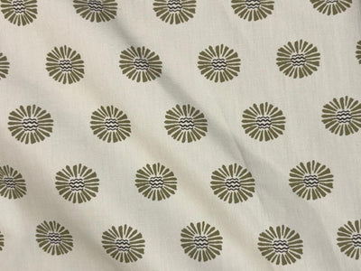 Cotton Suprima  fabric 147 cms wide white ivory with flower motif print [18523]