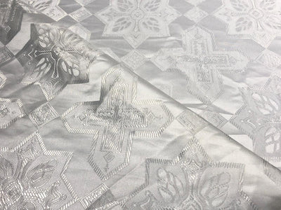 Brocade fabric VESTMENT 60" wide IVORY CROSSES BRO963NEW [cut length 1.60 yards]