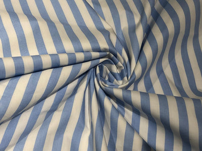 100% Cotton Poplin STRIPES  58" wide AVAILABLE IN 4 COLORS bright blue/sky blue/pink and baby blue