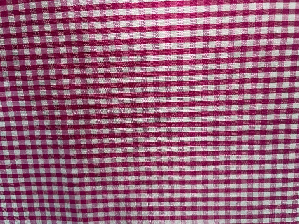 SILK Dupioni FABRIC Pink & Ivory color plaids 44" wide DUPC63[2]