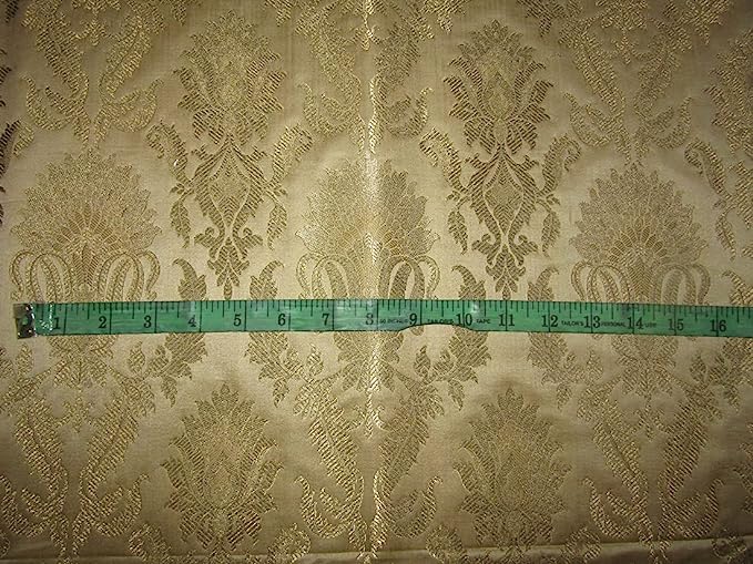 Silk Brocade Fabric Gold x Metallic Gold COLOR 44" WIDE BRO766[3]