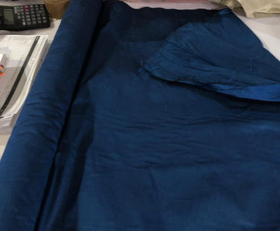 100% pure silk dupioni fabric  royal blue x black = night blue  54" Wide DUP417