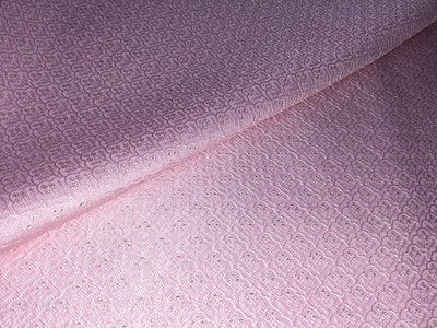 Silk Brocade fabric motifs with subtle lurex in 2 different colors white ivory and baby pink BRO1098[3/4]