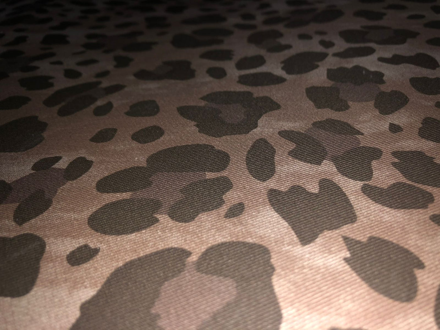 100% Cotton Denim  Fabric 58" wide leopard print brown [18229]