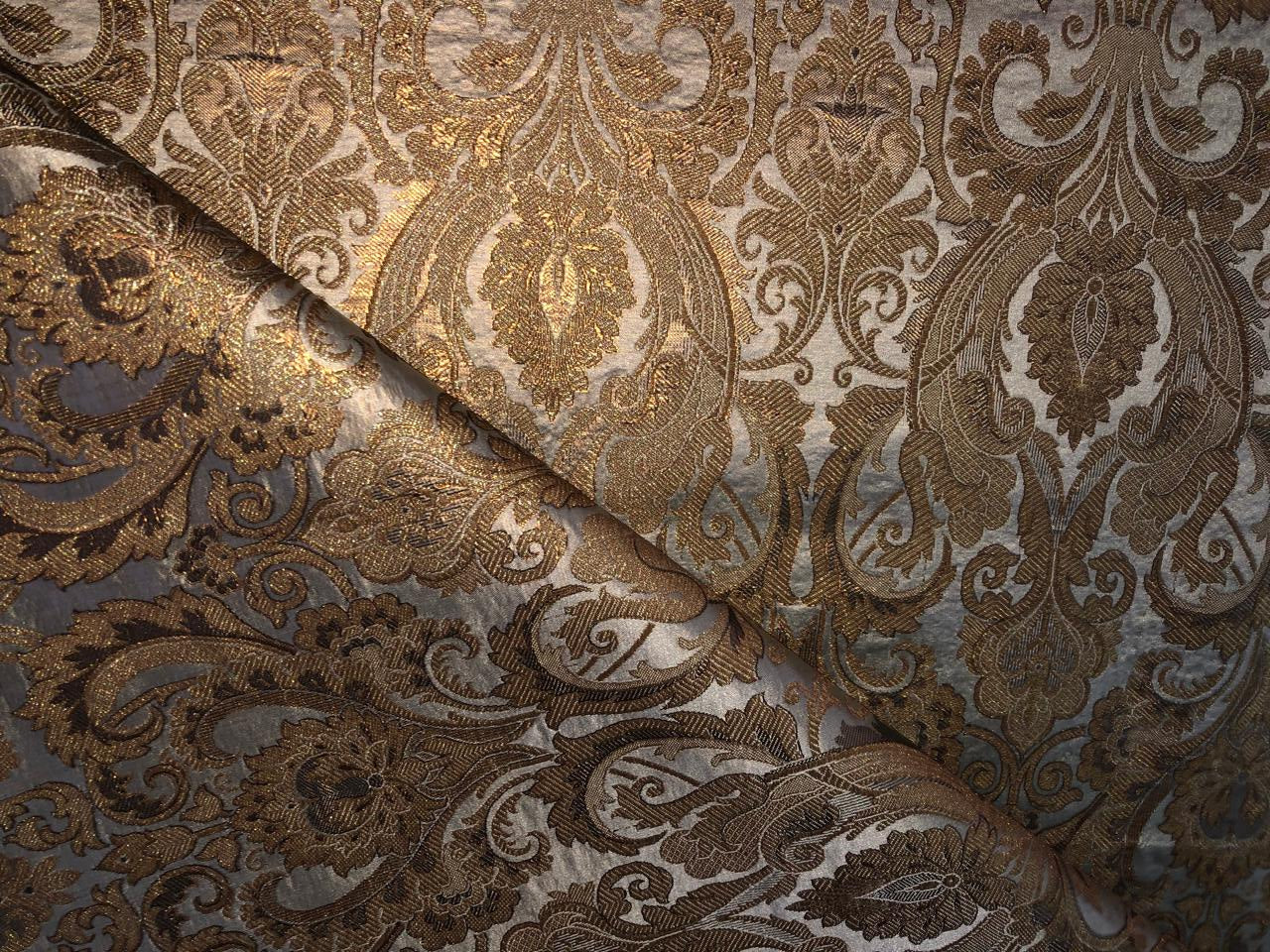 Silk Brocade fabric beautiful antique gold jacquard BRO1006[4]