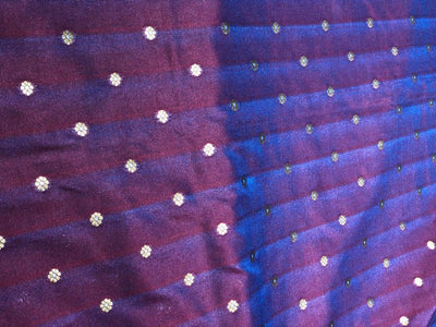 Silk Brocade fabric available in 3 colors two tone red x blue, two tone red x green and royal blue BRO1032