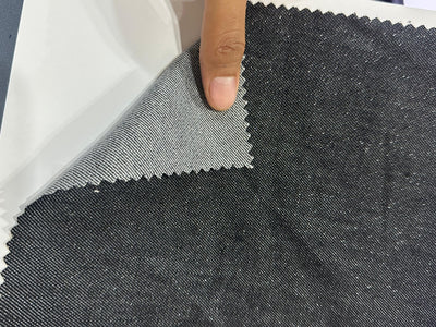 100% Cotton Denim Fabric 58" wide black  with silver  shimmer  [17748]