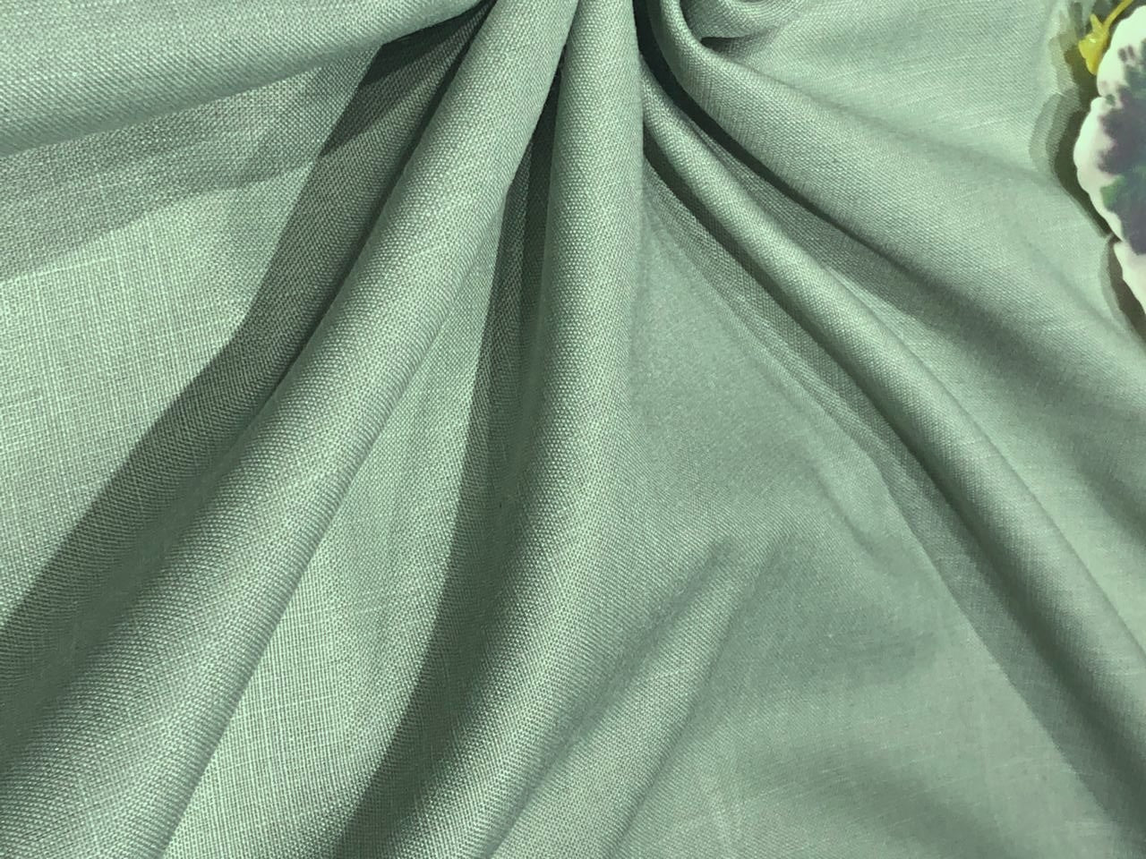 Soft linen blended with viscose polyester & cotton, available  in 35 colors 44'wide