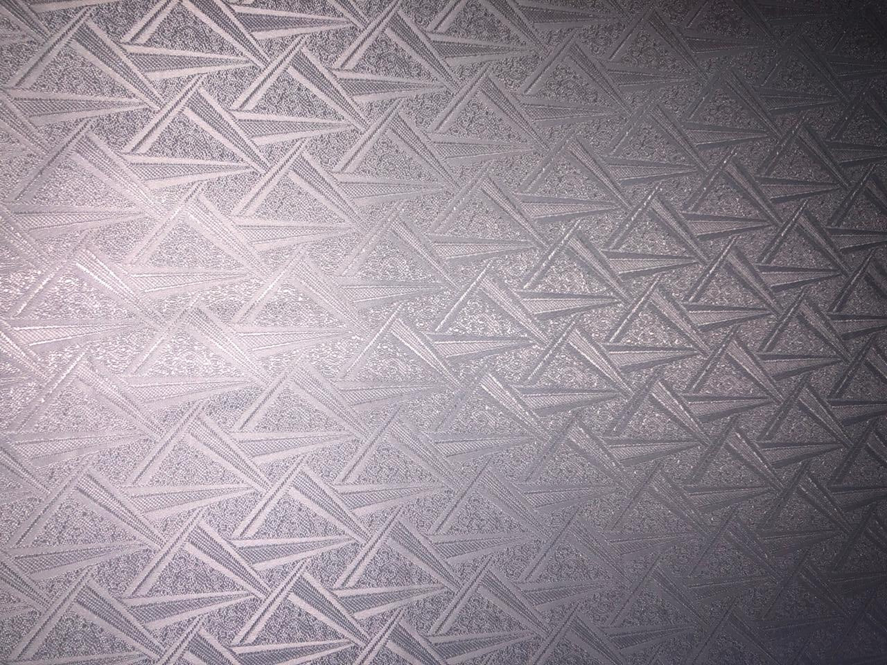 Silk Brocade fabric WHITE SELF  JACQUARD available in 4 DESIGNS GEOMETRIC FLORAL/FLORAL VINE/PAISLEY AND GEOMETRIC TRIANGLES  BRO961