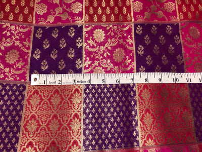 Silk Brocade fabric multi colour jacquard 44" wide BRO1071 available in 8 different color combinations[BRO1071[1-8]]