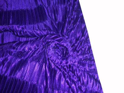 Satin boomerang pleated   fabric 58" wide available in 4 colors PURPLE /BLACK /NAVY and BLUE