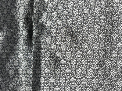 Brocade Fabric Grey with silver all over motif Jacquard 44" BRO1028[1]