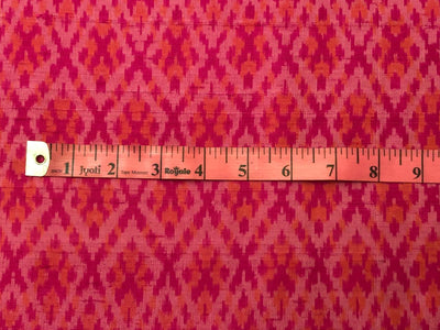 100% pure silk dupion ikat fabric pink color 44" wide available in 3 combinations