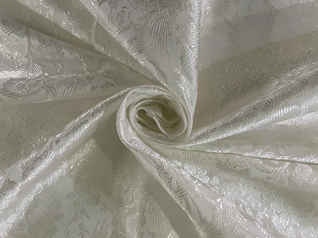 silk brocade jacquard fabric 44&quot; white BRO2[5]