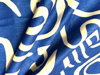 100% Cotton Poplin Blue and white abstract  print 58" wide [18552]