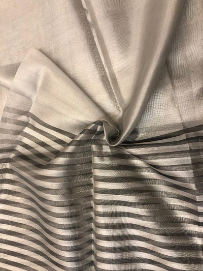 Tissue  sheer 44" wide 22" of each color half and half grey and silver white [18497]