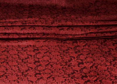 Silk Brocade fabric 44"red wine  floral  jacquard  BRO1065[4]