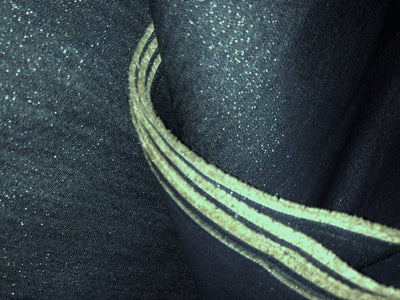 100% Cotton Denim Fabric 58" wide black  with gold SHIMMER [17214]
