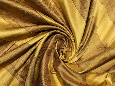 100% silk dupion fabric gold, bronze and black  stripes 54&quot; wide DUPNEWS5[4]