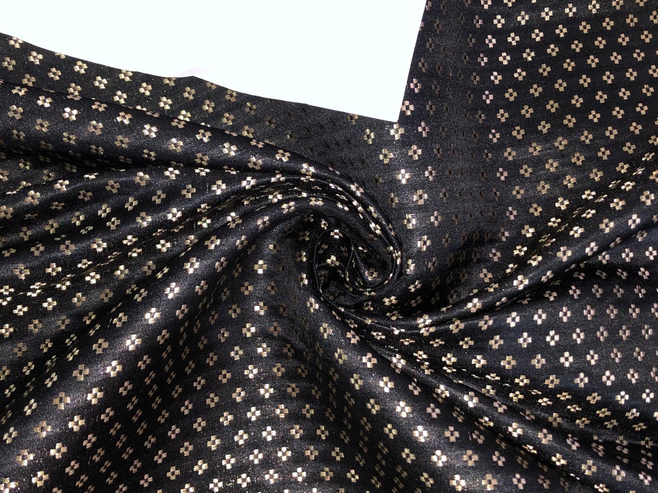 Brocade Fabric with small motif jacquard BRO979A available in 4 colors mango.gold,dark green and black