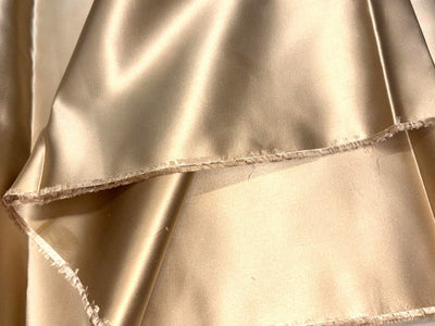 100% SILK DUTCHESS SATIN 48 momme light  fawn gold 54" wide [18376]