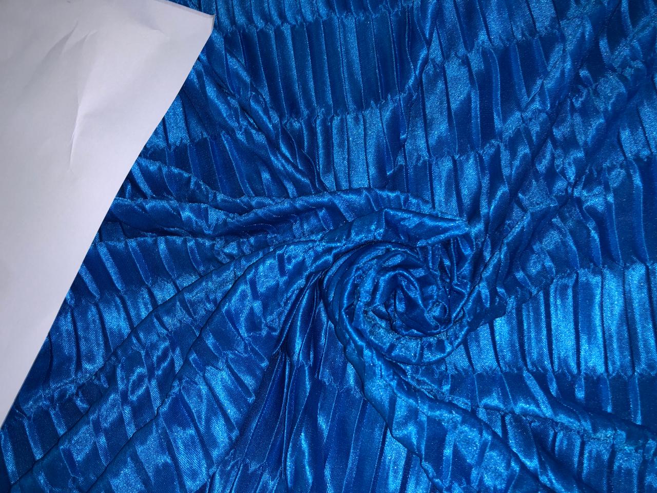 Satin boomerang pleated   fabric 58" wide available in 4 colors PURPLE /BLACK /NAVY and BLUE