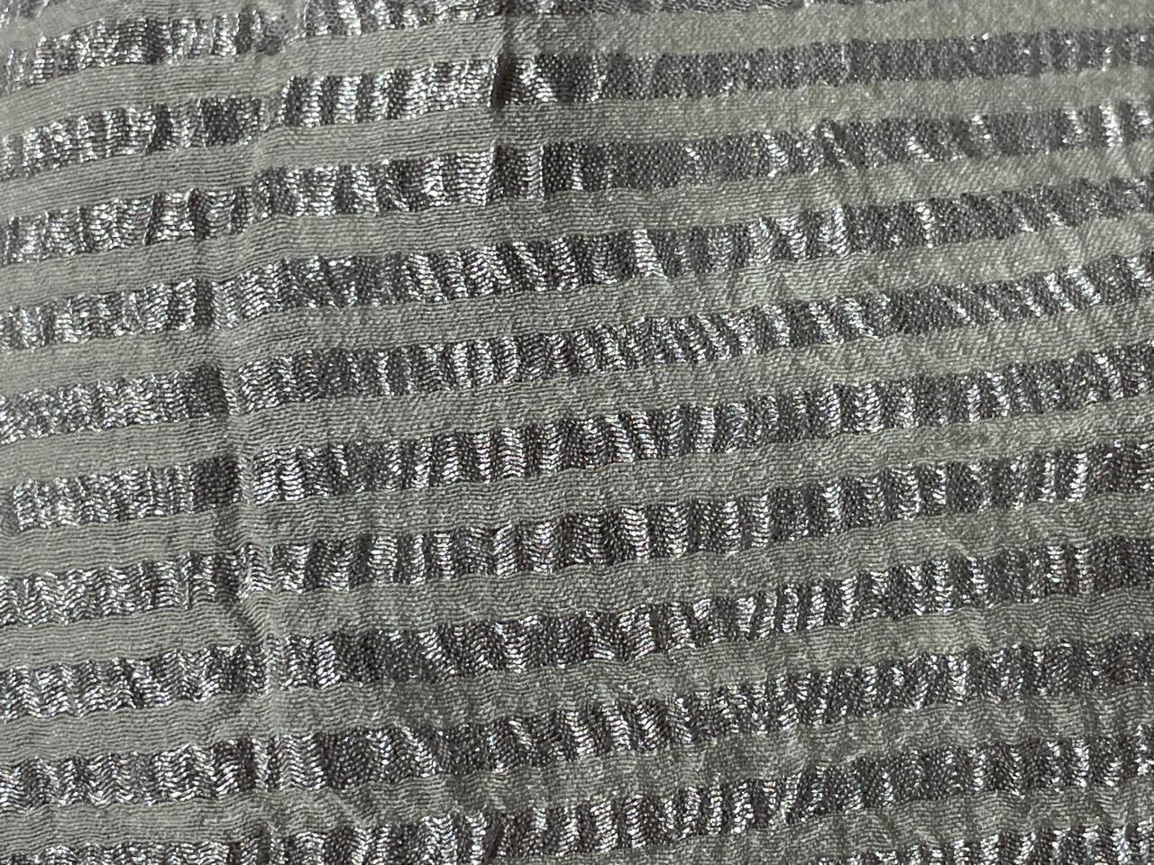 SILK  Crushed MUGA SILK TISSUE STRIPES available in 2 colors  ANTIQUE GOLD and SILVER