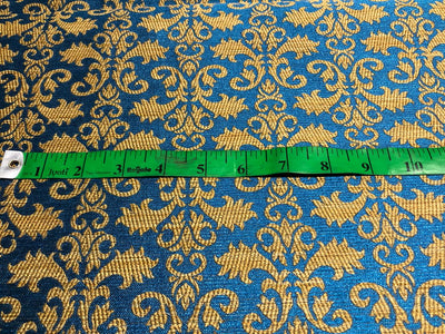 Brocade Fabric all over jacquard in a subtle gold available in 2 colors turquoise and royal blue 44" wide BRO421[1/2]