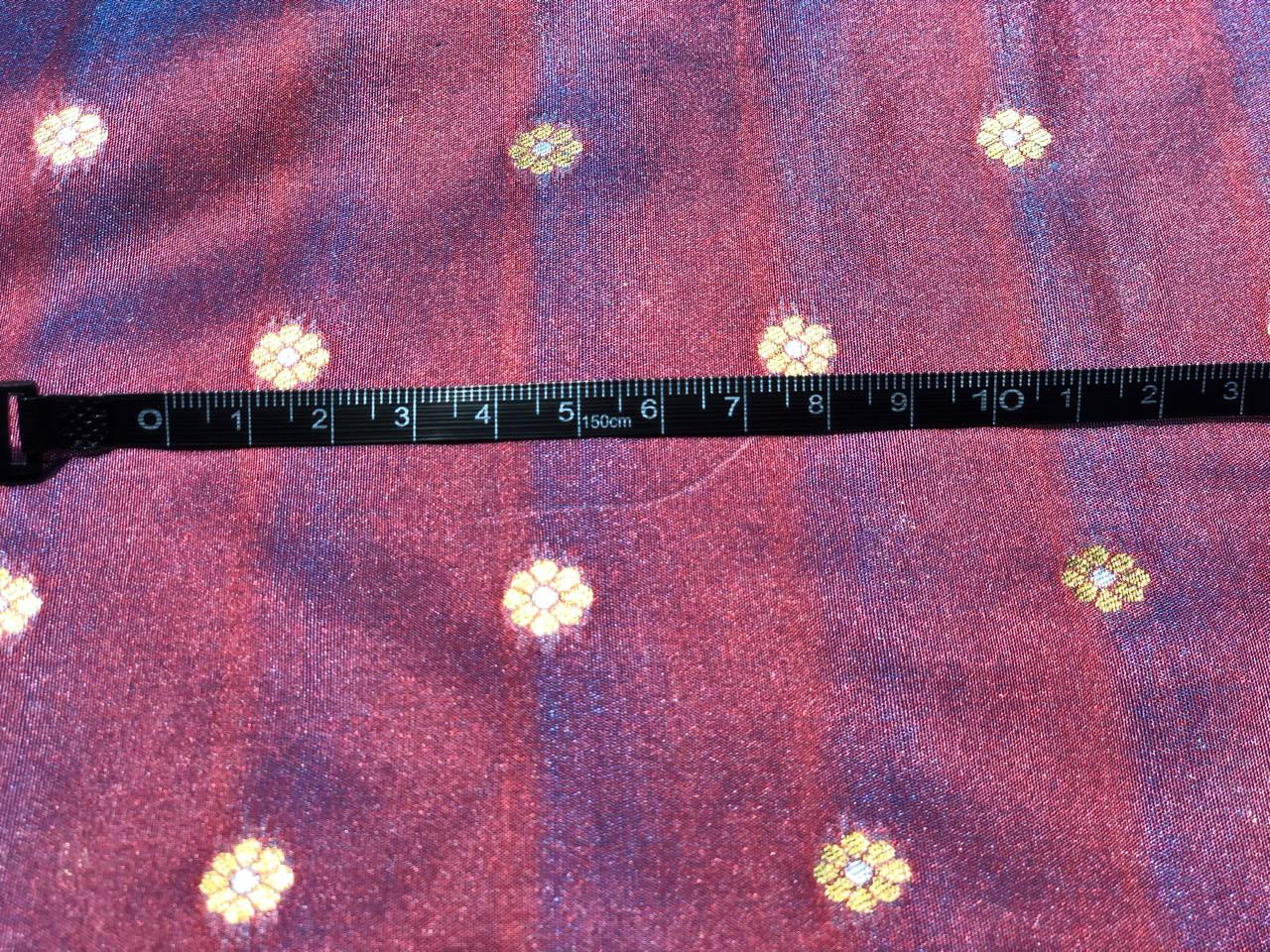 Silk Brocade fabric available in 3 colors two tone red x blue, two tone red x green and royal blue BRO1032